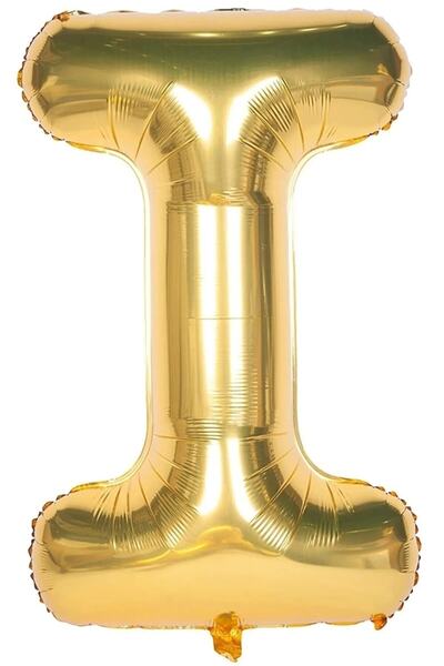 Bkmc Foil Balloon Letter I Helium Balloon 36 Cm Gold Color