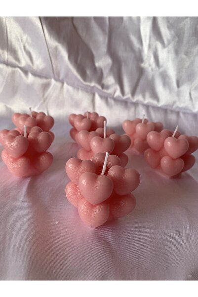 Zdtoptan 10 Adet Beyaz Sabun Kokulu Özel Mini Kalpli Bubble Mum Davet Nikah S...