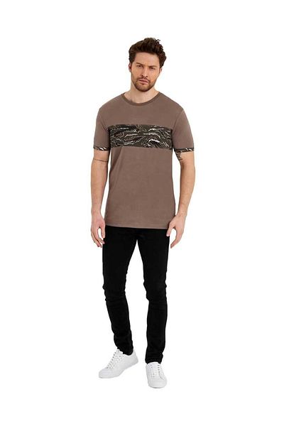 Adams Crew Neck Short Sleeve Patterned Combed Cotton Men's T-shirt
