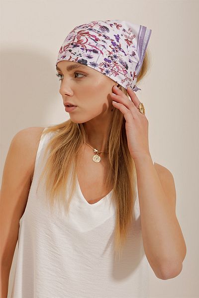 Trend Alaçatı Stili Bandana - Purple - Casual