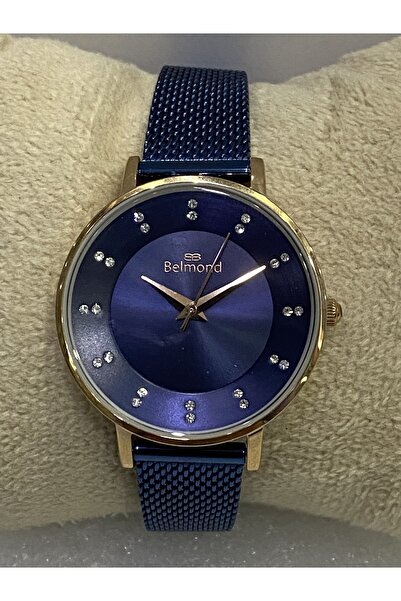Belmond Lacivert Hasır Örme Rose Gold 33 Mm Kadın Kol Saati