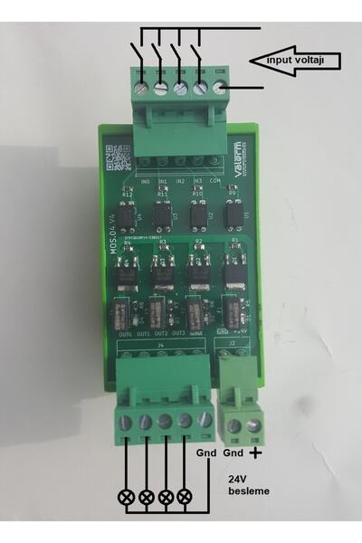 VALERM Dc 4 Kanal Solıd State Role Kartı Pnp-npn (SSR) Transistör/mosfet Kartı