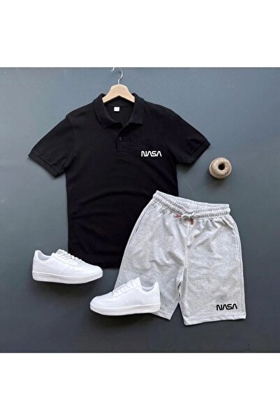 Generic Brand New Season Summer Nasa Printed Polo Neck Tshirt-Shorts Combinat...