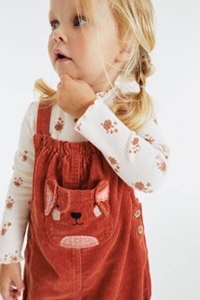 Next Baby 100% Cotton Rust Brown Bodysuit Salopet Socks Set