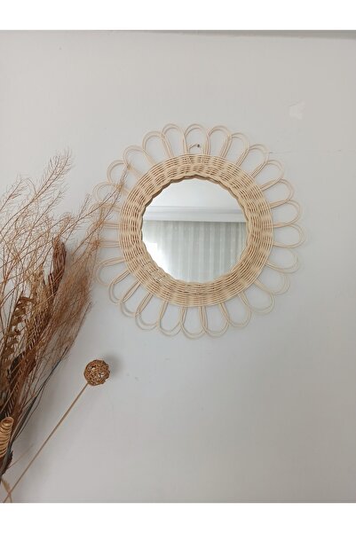 Genel Markalar 1 Hasır Bambu Rattan Ayna 30 Cm Aynası 53 Cm Bitmiş Halidir Yu...
