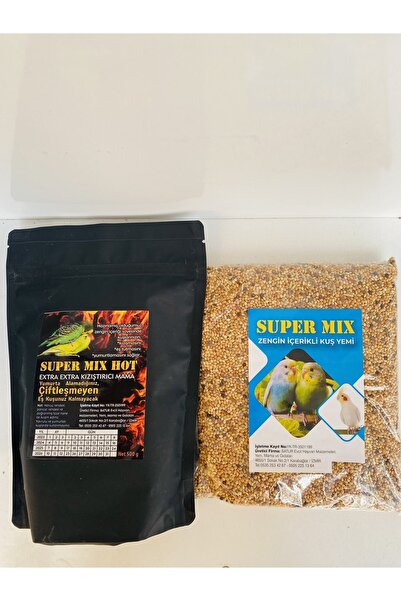 SUPER MİX Kızıştırıcı Mama (500 Gram) Ve Zengin Içerikli Kuş Yemi (500 Gram) ...