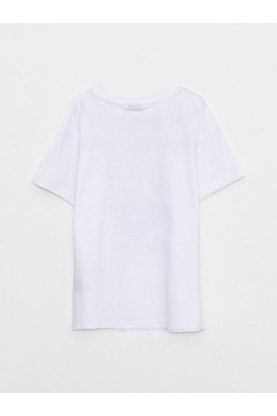 LC Waikiki Băiat - Tricou cu mânecă scurtă din bumbac imprimat cu decolteu