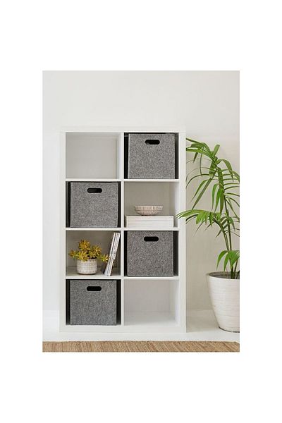 bearskin sportswear company 4-Piece Gray Felt Basket and Storage Box: Multi-Purpose Closet Organizer Toy Room Organizer