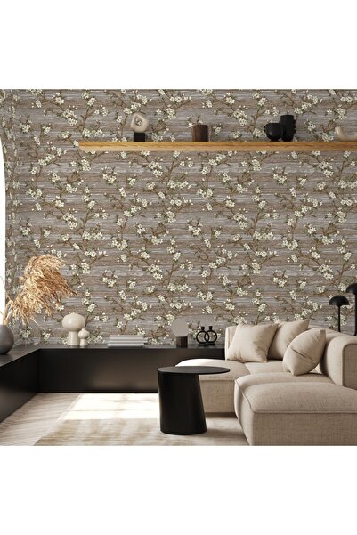 Adawall Vera Duvar Kağıdı Çiçek Desenli Non-Woven Kağıt Taban Vinil Kaplı