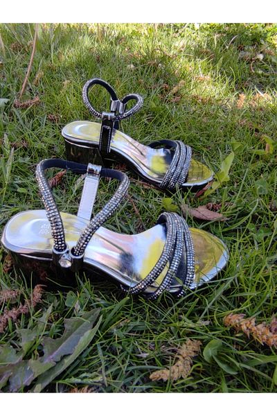 Panda Shoes 26-37, размер 3, раирани, каменни, вечерни обувки, обувки на висок ток за момичета