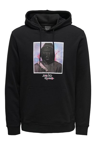 Only & Sons Kapuzenpullover Sweatshirt SQUIDGAME mit Kapuze, Tunnelzug und Motiv-Print