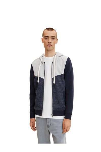 Tom Tailor Kapuzensweatjacke Renk Bloklu Fermuarlı Kapüşonlu Üst ve Kapuze