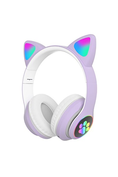 Genel Markalar Kedi Kulağı Detaylı Bluetooth Kablosuz Kulaklık Çocuk Oyuncu (...
