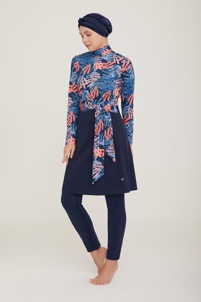 MARESİVA Women's Long Sleeve Jeny Dark Navy Blue Hijab Swimsuit 8c0t2n1