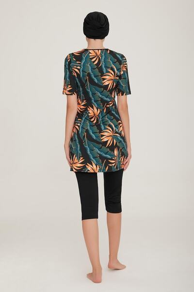 MARESİVA Women's Short Sleeve Afşin Black Hijab Swimsuit 8c0t8n1