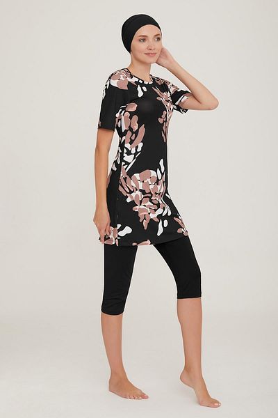 MARESİVA Women's Short Sleeve Afşin Black Hijab Swimsuit