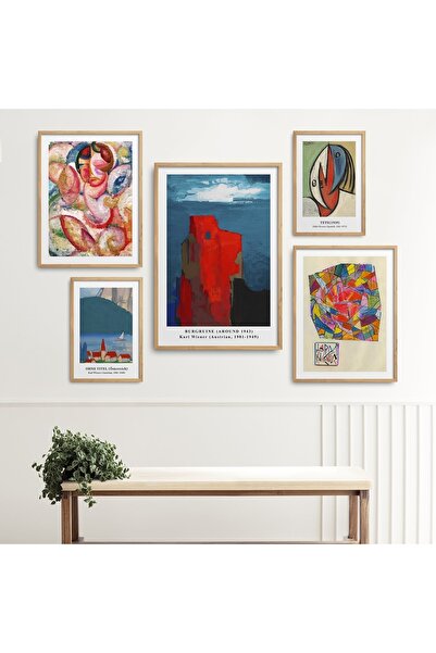 HOMEPACK 5 Parça Çerçeveli Tablo Seti Karl Wiener Beşli-50