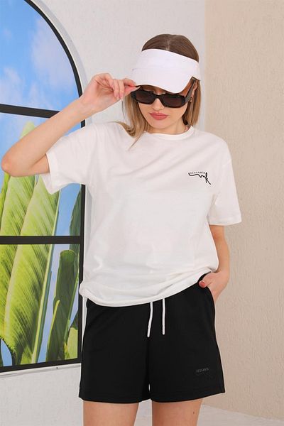 WestBound Γυναικείο T-shirt Σορτς Casual Sport Σετ, Σετ Πιτζάμες με Σορτς Μαύρο