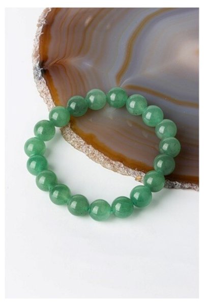 Generic Brand Aventurine Natural Stone Bracelet 10 mm Sphere Cut
