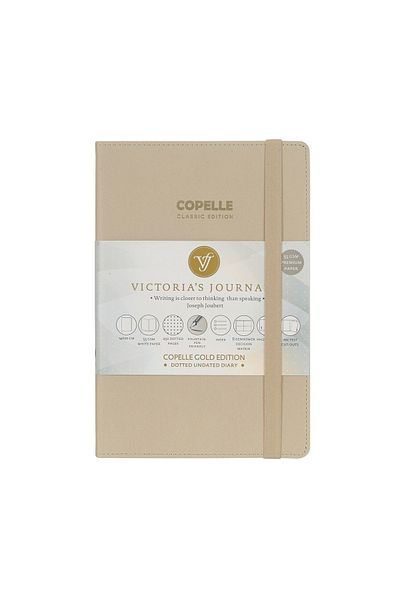 Victoria's Journals Vj Copelle Gold Bujo Notebook 14x20 سم 57 جرام كريمي 152 ورقة 304 صفحة بيج منقط