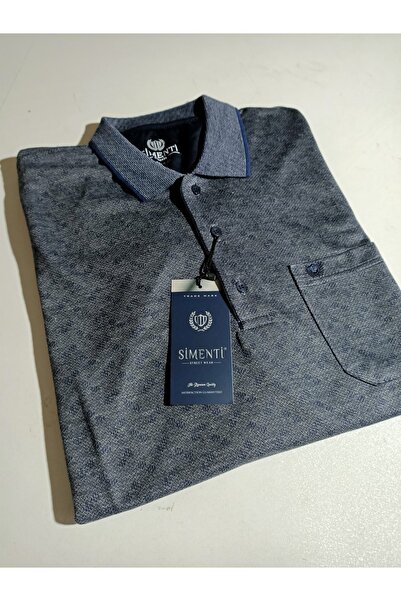 SİMENTİ Κλασικό μπλουζάκι ζακάρ με γιακά μεγάλου μεγέθους