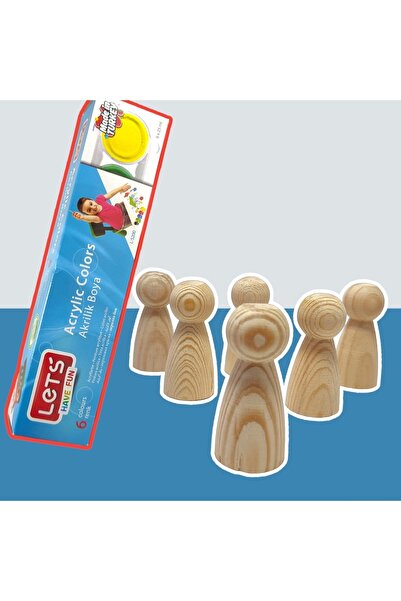 Fikart 6-Piece Peg Baby Painting Starter Set Paint Brush And Peg Baby