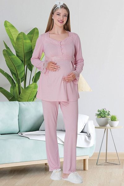 Mecit Pijama Cotton Maternity & Postpartum Nightgown with
