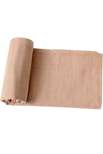 Tinybabyconcept Soft Organic 100% Cotton Single Layer Muslin Swaddle Cover Baby Blanket Kitten Color 110x110 Cm