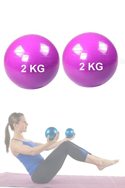 Jet 2 Kg Pilates Ağırlık Topu Plates Toning Ball Denge Ve Agirlik Topu 2 Kg X 2 Adet Toning 2 Kg Mor