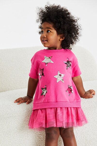 Next Baby فستان حفلات توتو وردي من القطن