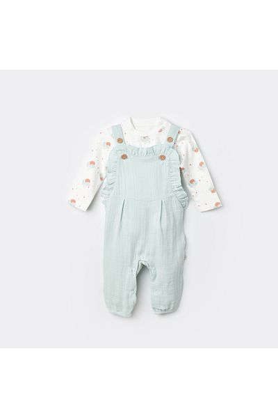 Biorganic Organic Salopet Jumpsuit Pretty Ears Bunny Mint