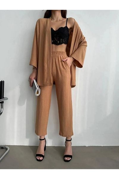 MOTTİSTORE Σετ παντελόνι με τυλιγμένο κιμονό
