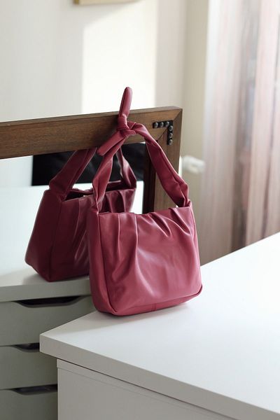 Moom Bag Γυναικεία τσάντα ώμου με φούξια φιόγκο