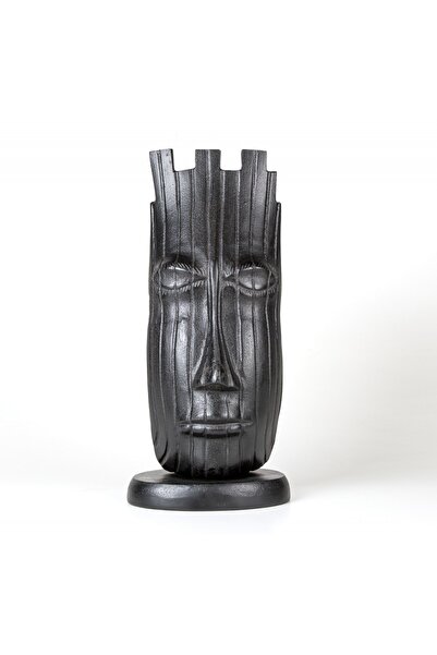 Herdekora Dekoratif Metal Yüz Dekor Siyah 23x50x17 Cm.