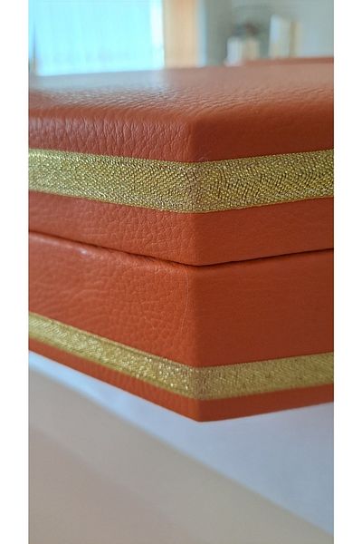 SOUL BY A&B Orange Color Mirrored Jewelry Box with Satin Coated Inside Jewelry Box Makeup Jewelry Decorative Box