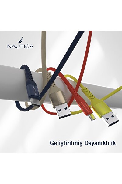 Nautica C20 Type-c To Usb-a 22.5w Hızlı Şarj Ve Data Kablosu 2.1m Kırmızı