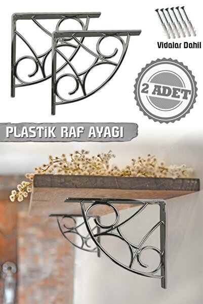 Binbirreyon Raf Ayağı Ferforje Koç Desen Plastik Raf Ayağı Seti 2 Adetli Bd096-3