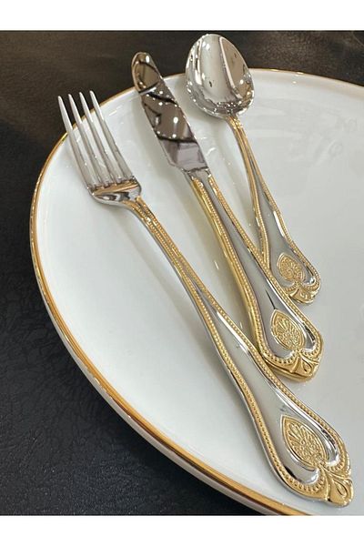 Aryıldız Topkapı Prestige Gold 84 Piece Fork Spoon Knife Set