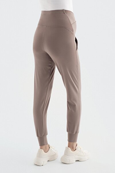 Artış Çapraz Kemer Yüksek Bel Cepli Hamile Jogger Eşofman Altı