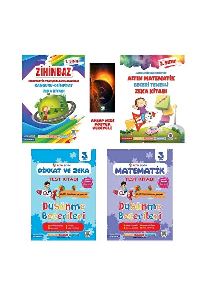 NARTEST Altın Nokta 3 Sınıf Altın Beyin Dikkat Ve Zeka Test Kitabı Matematik ...