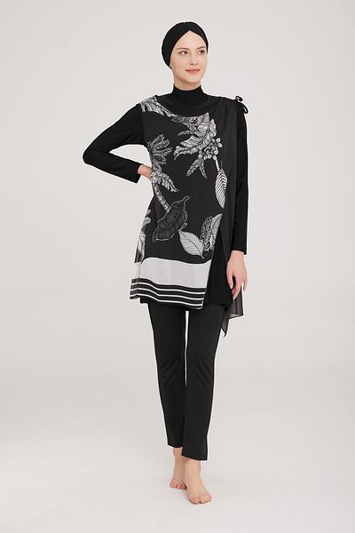 MARESİVA Women's Long Sleeve Agna Black Hijab Swimsuit 8c0t3n8