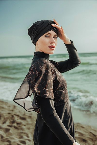 İYİBU Tesmay Hijab Swimsuit Fully Covered Pareo 4-Piece Set Hijab Swimsuit