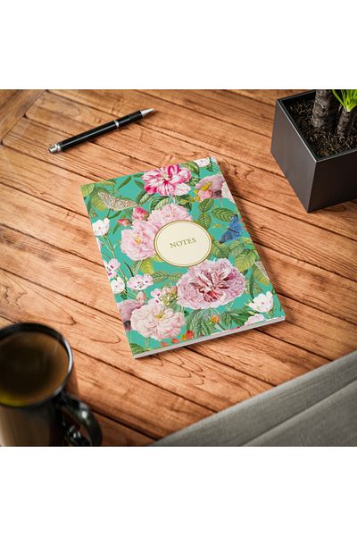 Egenis Cloth Lined Lined Notebook with Hard Cover 160 Sheets 14x20cm -6