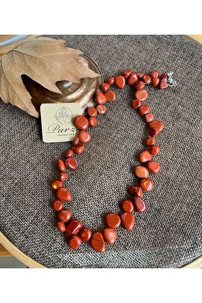 parze doğaltaş Jasper Necklace