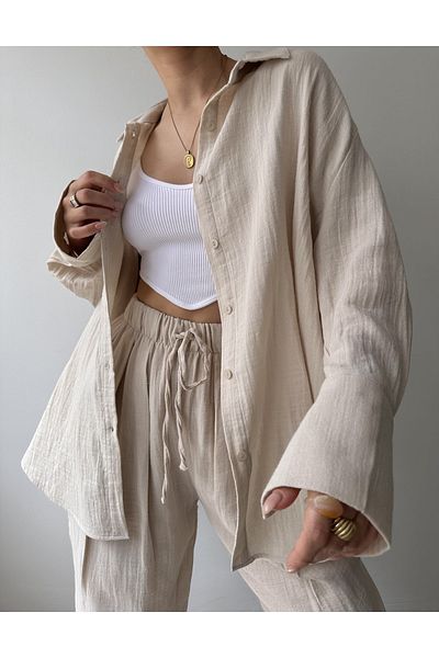 BOHEMAİ Ramila Natural Muslin Set