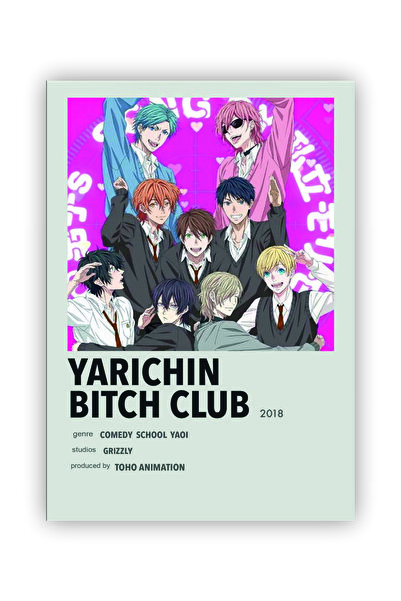 fırsatlar diyarı Yarichin Bitch Club Anime Info Card Bilgi Kartı Minimalist P...