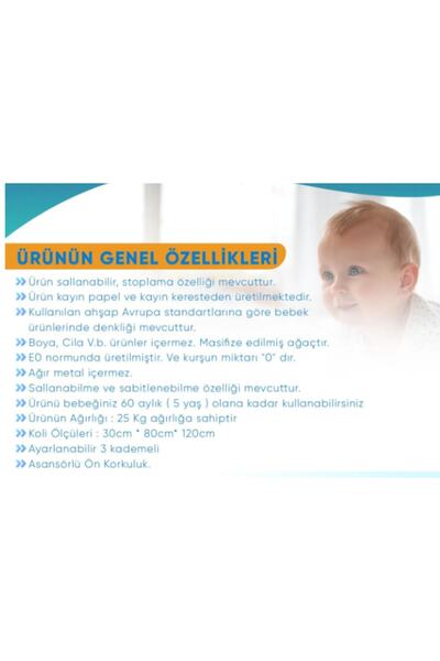 TURHAN BEBE Ahşap Beşik Anne Yanı Beşik Sallanır Beşik Organik 60x120 Yıldız Uyku Seti Yatak Tekerlekli