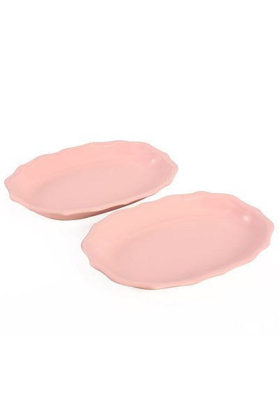 Keramika Romeo Light Pink Boat Plate - 25 Cm, 2 Pieces 551