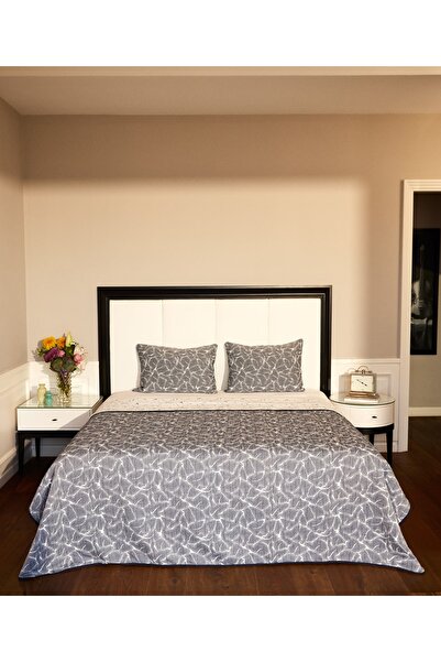 Maisonette Jacquard Double-Sided Bedspread Set Navy Blue