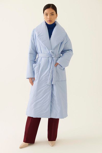 Perspective Clairs Regular Fit Shawl Collar Midi Length Lilac Color Women's Coat